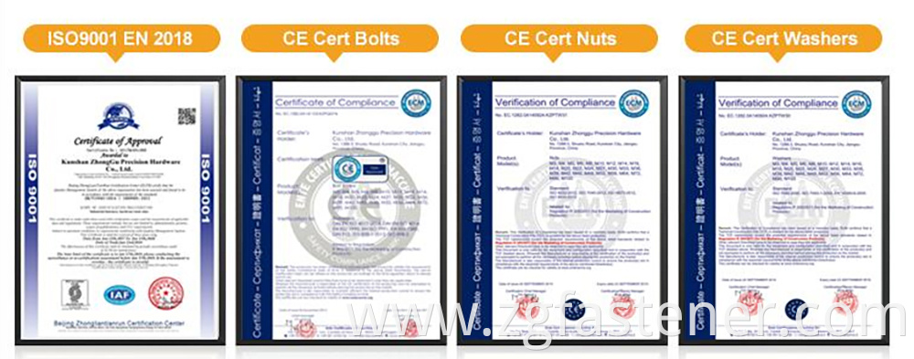 Hex Bolts certifications